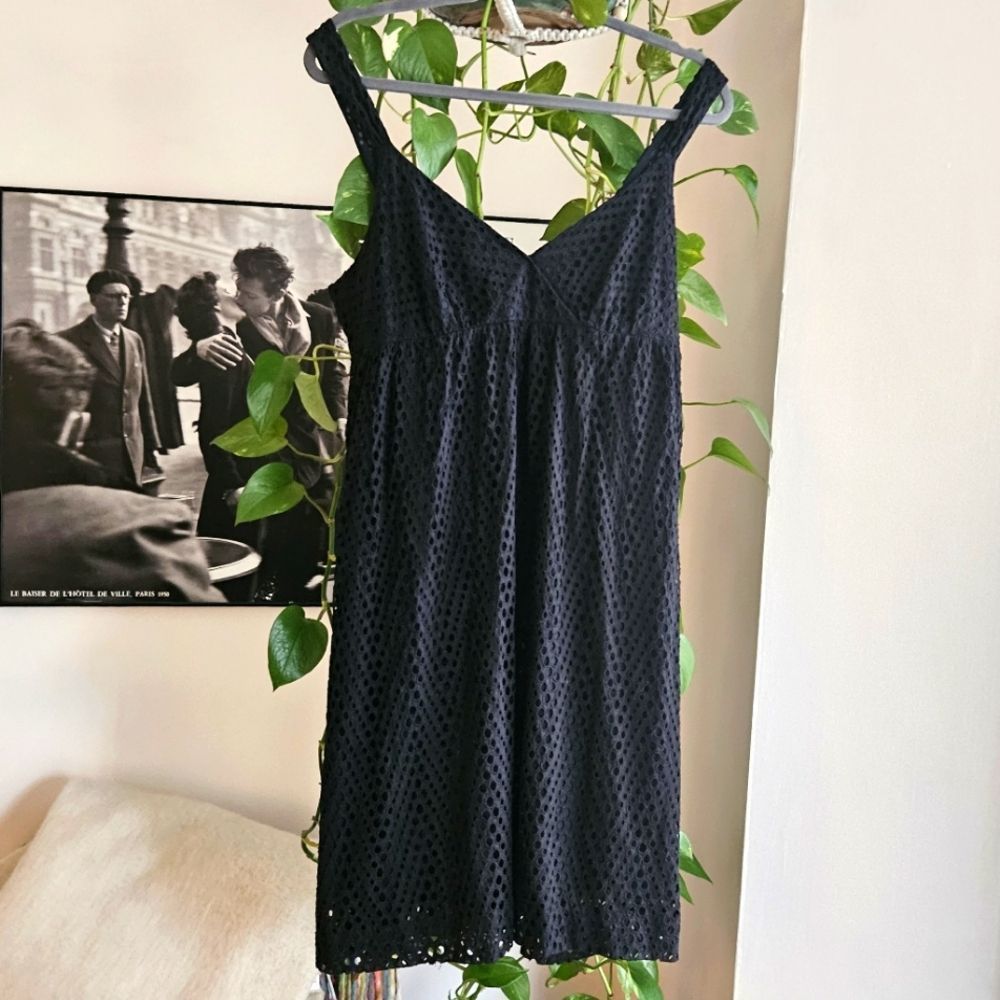 NWT Just Cavalli sz S eyelet lace overlay lined babydoll LBD empire waist